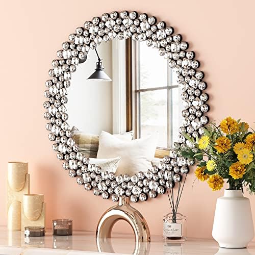 SHYFOY Crystral Round Mirror for Wall Decor by SHYFOYHomeDecoration