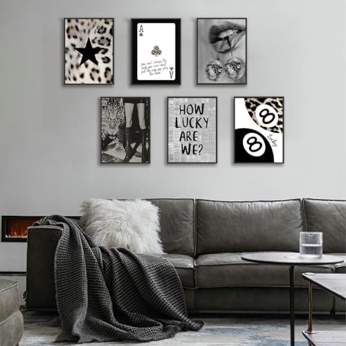 XBQZFLHT Trendy Leopard Posters Black And White Leopard Wall Art Y2k Prints - Image 6