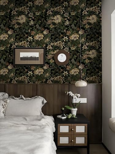Dimoon 17.3"x78.7" Dark Wallpaper Peel and Stick Moody Vintage Victorian Floral - Image 6