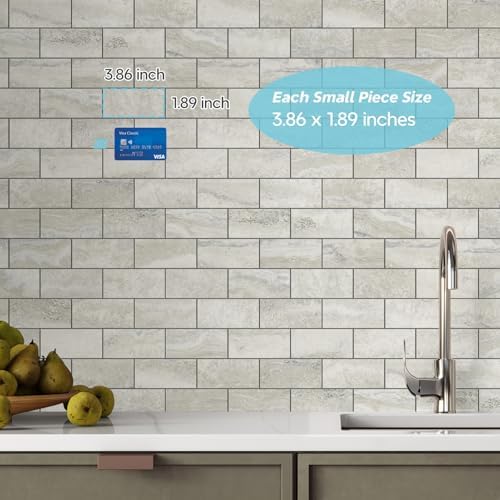 STICKGOO 20-Sheet Subway Tile Peel and Stick Backsplash - Image 4