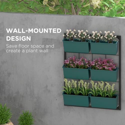 Outsunny 3-Tier Wall Planter w/ 6 Pots, Outdoor Hanging Planter - Image 3