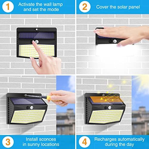 Peasur 10 Pack Solar Motion Sensor Lights Outdoor Waterproof - Image 6