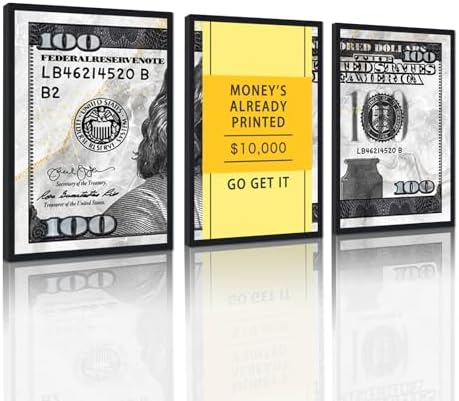 Black Framed Canvas Wall Art Benjamin Franklin 100 Dollar Money's Already by YatsenBridge