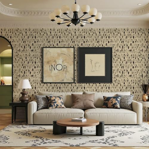 Safiyya Vintage Wallpaper Peel and Stick Brown Dots Wallpaper 17.3in x78.7in - Image 5