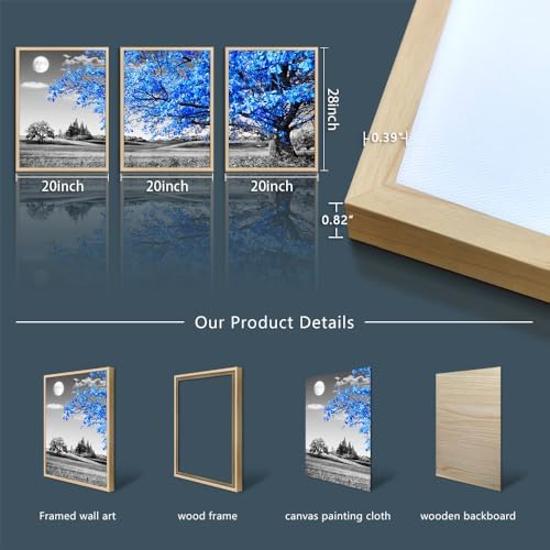Natural Wood Framed Wall Art for Living Room and Bedroom - Image 6