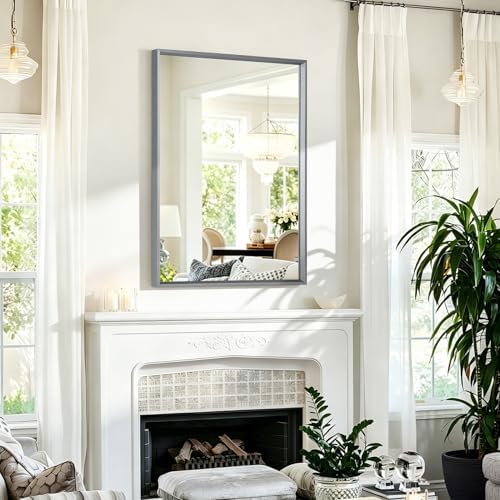 AAZZKANG Rectangle Metal Framed Mirrors 26"x18" Modern Hanging Mirror Large - Image 6