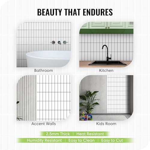 Select 5 Pack Peel and Stick Backsplash Square Tiles, 12x12 in - Image 3