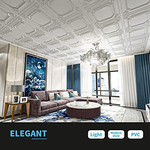 Art3d 12-Pack Waterproof PVC Drop Ceiling Tiles, 24 x 24 in - Image 4