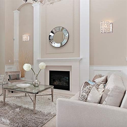 Modern Chrome Crystal Wall Sconces, Elegant Bathroom Vanity Wall Light Fixtures - Image 2