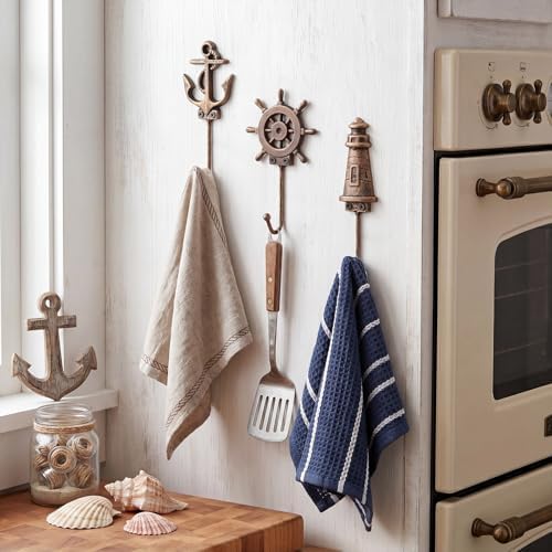 Hicarer 3 Pcs Nautical Cast Iron Wall Hooks - Image 4