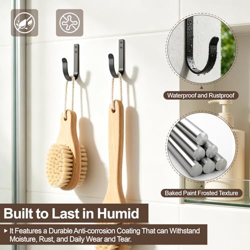 10 Pack Large Black Metal Wall Hooks - Image 5