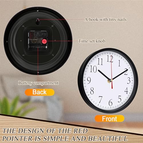 4 Pack Silent World Clock with Chalkboard Multi Time Zone, 8 Inch - Image 3