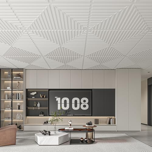 Art3d 12-Pack 2 x 2 ft 3D Textured Drop Ceiling Tiles, 24 x 24 in - Image 4