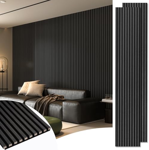 Art3d 108 x 12 Inch 3D Fluted Soundproof Wood Slat Wall Panel by Art3d