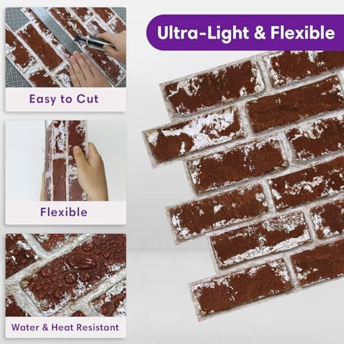 3D Faux Brick Wall Panels Peel and Stick, Designed - Image 5