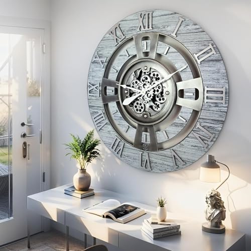ImprovingLife The Gears Clock Real Moving Gear Wall Clock England Line) - Image 5