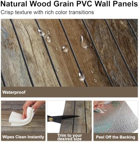 Wood Grain 15.8" W x 118" L Peel and Stick Wall Panels, 3D Soundproof - Image 5