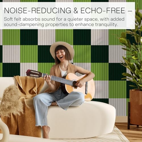 MaxGear Bulletin Board 36" x 24", Pine Green Felt Wall Tiles Room Decor - Image 3