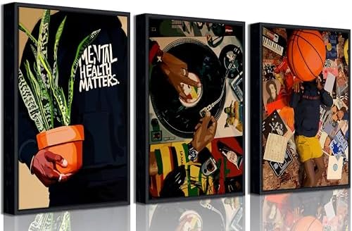 3Pcs Black Men African American Music Poster Wall Art 16x24in Unframed by RUDIEOLSIW