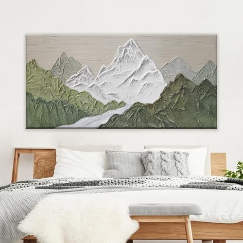 YISXINOAG Green Mountain Forest Landscape Wall Art Abstract Nature 29"X58" - Image 2