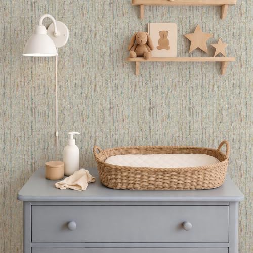 Okydoky Woven Peel and Stick Wallpaper 17.3"x393" Colorful Paint Grasscloth - Image 7