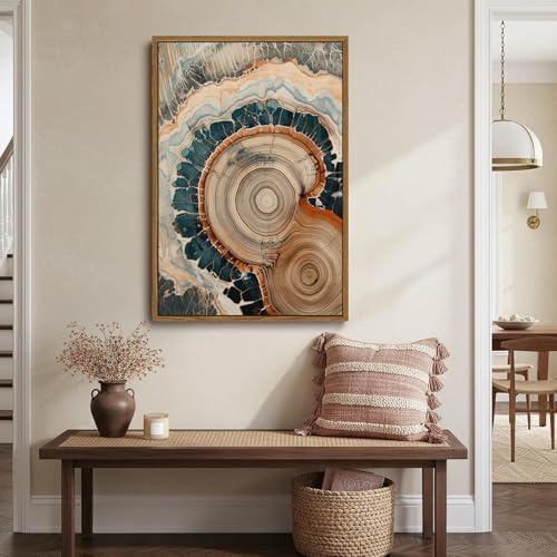 Tree Ring Wall Art Framed, Modern Nature Decor - Image 4