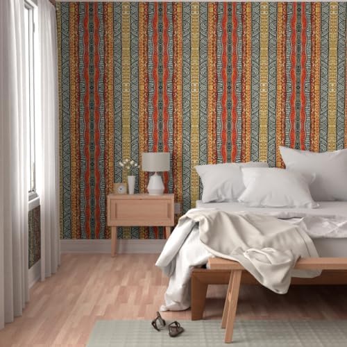 Spoonflower African Inspired Peel and Stick Removable Wallpaper - Image 5