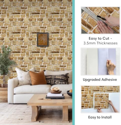 Commomy Faux Stone Peel and Stick Wall Panels - Image 5
