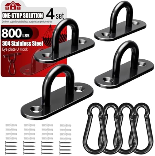 sprookber 304 Stainless Steel Pad Eye Snap Hook, M6 Ceiling Hook 800Lb by Sprookber
