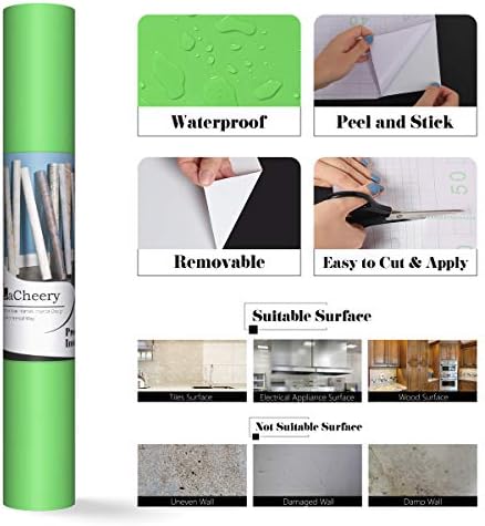 LaCheery 160"x24" Green Contact Paper Peel and Stick Wallpaper Green Wall Paper - Image 7