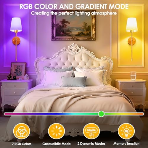 OCATO Battery Operated Wall Sconce 10000mAh Wireless Wall Sconce Set of Two - Image 3