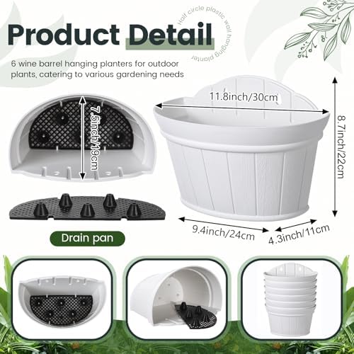 Layhit 6 Pcs Wall Hanging Planters, 12 Inches - Image 2