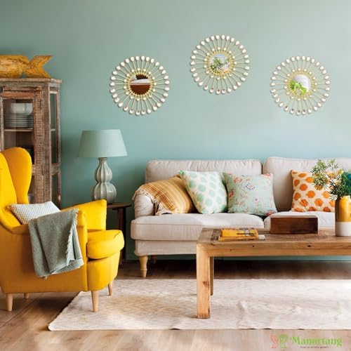 Gold Mirrors-Sunburst Festival Wall Art, Decorative Round Mirrors - Image 3