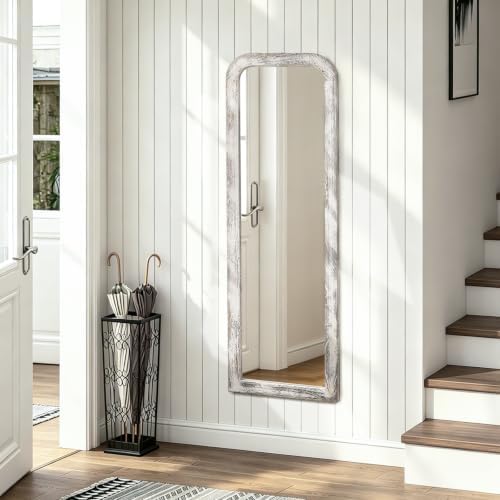AAZZKANG Mirror Full Length Rectangle Wood Framed Large Wall Mirrors White - Image 7