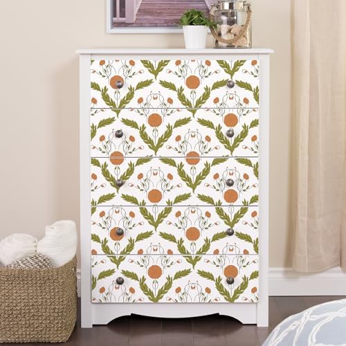 Vintage Floral Wallpaper Green, Botanical Removable Peel and Stick Wallpaper - Image 2
