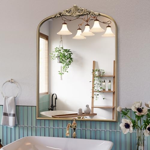 Arched Antique Gold Wall Mirror - Image 2
