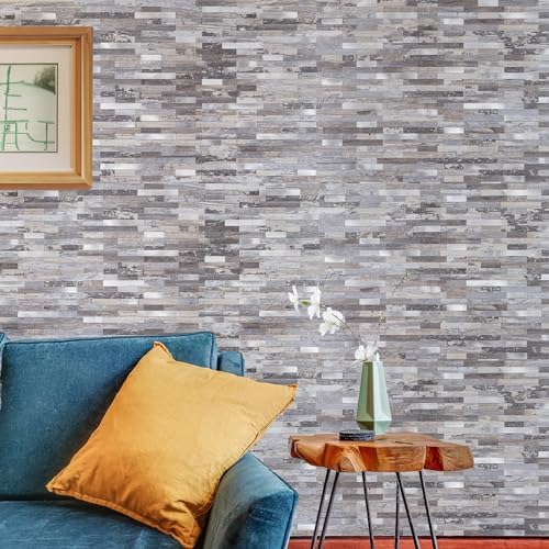 StyloVue 2 Sheets Peel and Stick Backsplash, Distressed Wood - Image 5