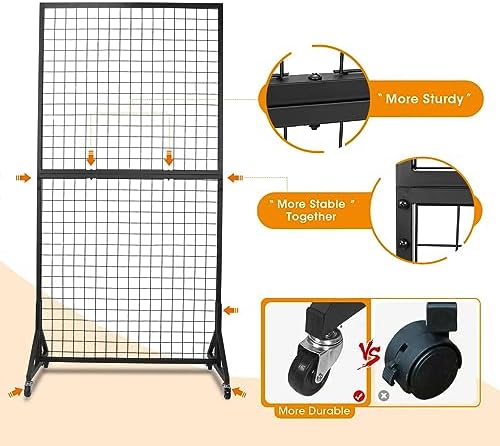 NectaCol 1 Pack 3'x 6' Two-Double Gridwall Panel Display Racks - Image 4