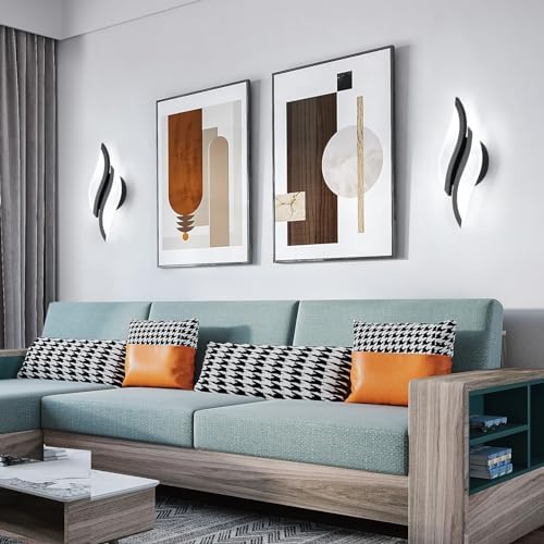 CANEOE Modern LED Wall Sconce 6000K Black Indoor Wall Light Fixtures Acrylic - Image 6