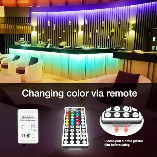 DAYBETTER SMD 5050 Remote Control Led Strip Lights 50ft Color Changing - Image 3