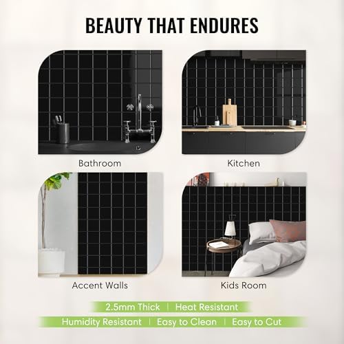 Select 5 Pack Peel and Stick Backsplash Square Tiles, 12x12 in - Image 3