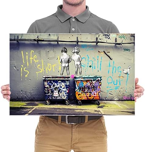Wieco Art Banksy Graffiti Canvas Wall Art, Life is Short Chill the Duck Out - Image 5