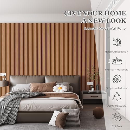 4 Pack Acoustic Wood Wall Panels 105.9" x 12.6" x 0.8" - Image 2