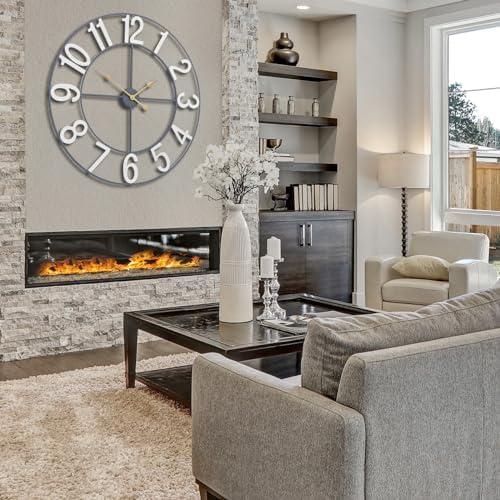 Sorbus Large Wall Clock, Metal Frame, Battery Powered - Image 2