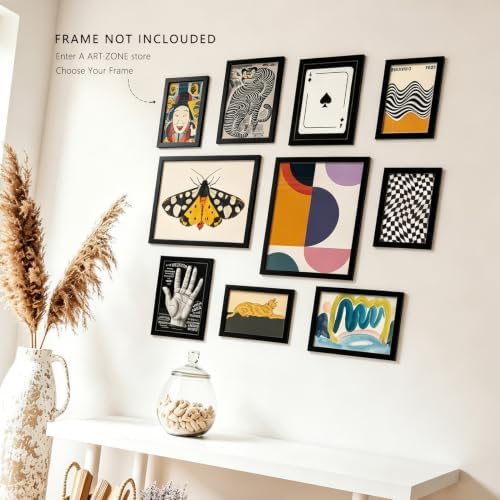 A ART·ZONE Boho Bauhaus Poster Set of 10 Unframed Retro Abstract Prints - Image 6