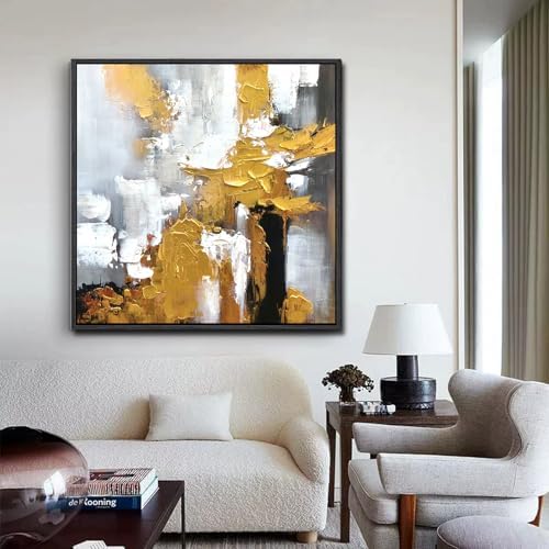 Hand Painted Black and White Abstract Wall Art - Image 5