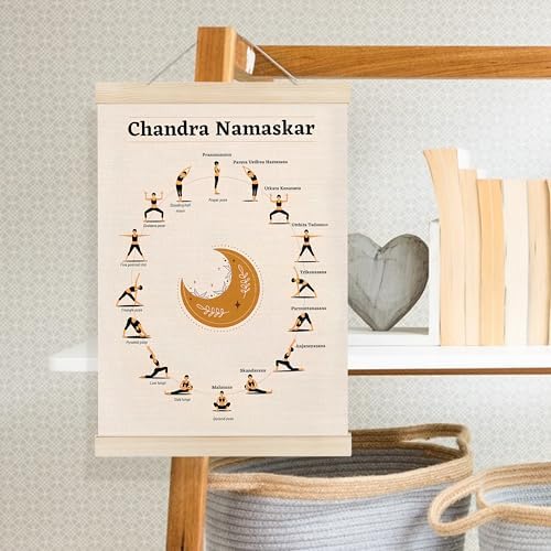 Welshower Boho Chandra Namaskar Yoga Poster Hanger Frame, Moon Salutation Boho - Image 3