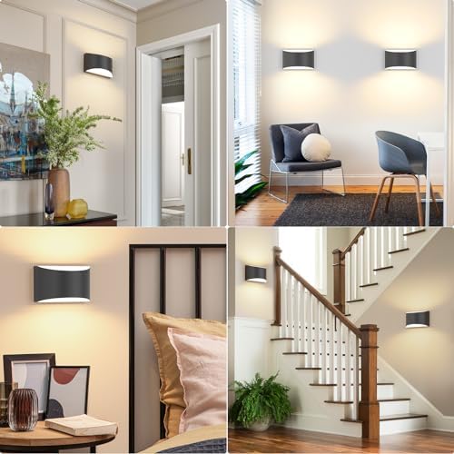 Modern LED Wall Sconces, 3000K Warm White Hardwired Wall Lights Set of 2 - Image 5