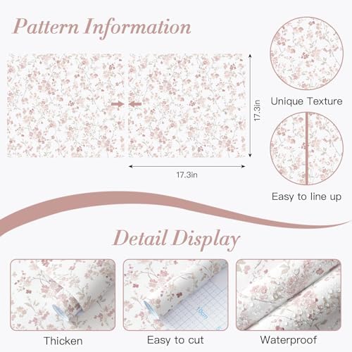Peel and Stick Wallpaper for Nursery Pink Cherry Blossom Waterproof - Image 2