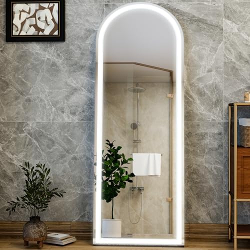 GLSLAND 20"x56" Arched Full Length Mirror LED Lighted Floor Standing Mirror - Image 2